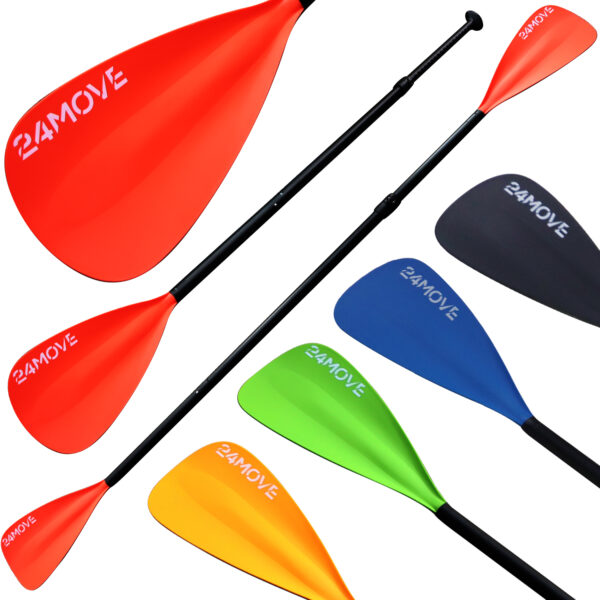 24MOVE® SUP Doppelpaddel für Paddleboards und Kajaks, Stechpaddel für Stand-Up Board rot