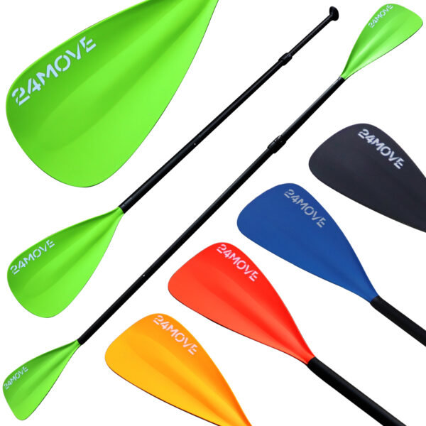 24MOVE® SUP Doppelpaddel für Paddleboards und Kajaks, Stechpaddel für Stand-Up Board grün