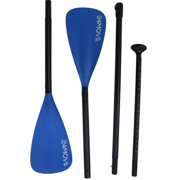 24MOVE® SUP Doppelpaddel für Paddleboards und Kajaks, Stechpaddel für Stand-Up Board blau