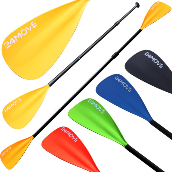 24MOVE® SUP Doppelpaddel für Paddleboards und Kajaks, Stechpaddel für Stand-Up Board orange