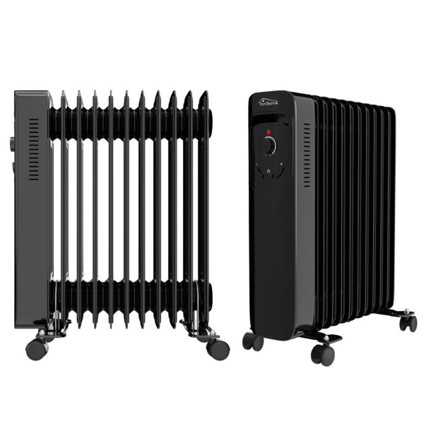 Ölradiator, Elektroheizung TT-OR 211 in schwarz mit 11 Rippen und 2500 Watt, drei Heizstufen (1000W, 1500W, 2500W)