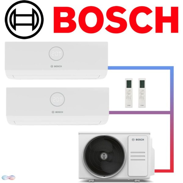 BOSCH Climate 3000iU Set 2× 5 kW Wandgerät + 10,5 kW Außengerät""