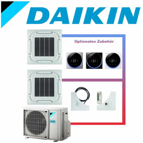 SET DAIKIN 2x Roundflow FCAG 3,5kW Deckenkassetten reinweiß inkl....