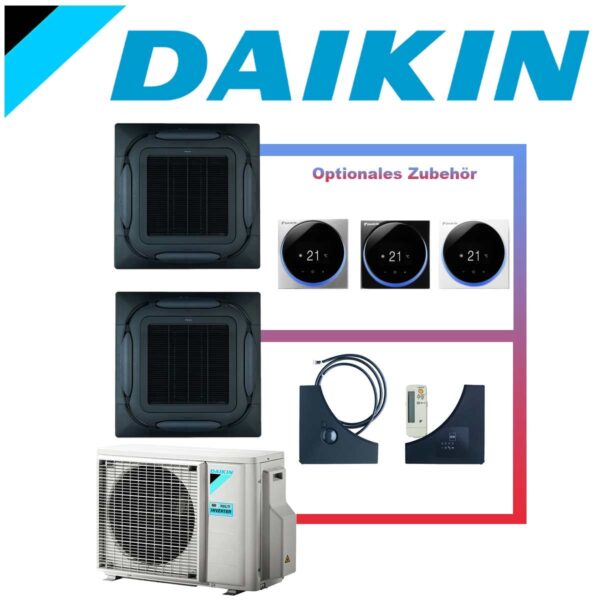 SET DAIKIN 2x Roundflow FCAG 3,5kW Deckenkassetten schwarz inkl....