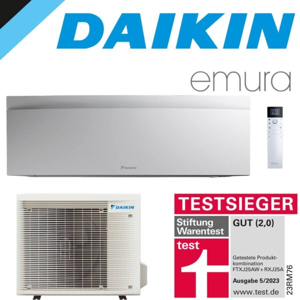 DAIKIN Emura 3 3,5 kW Singlesplit Set | Mattweiß | FTXJ35AW + RXJ35A""