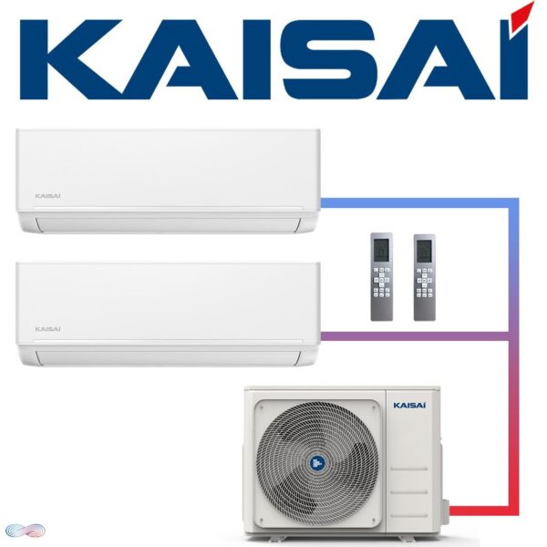 Kaisai ICE Set 2× 3,5 kW Wandgerät + 5,3 kW Außengerät | White""