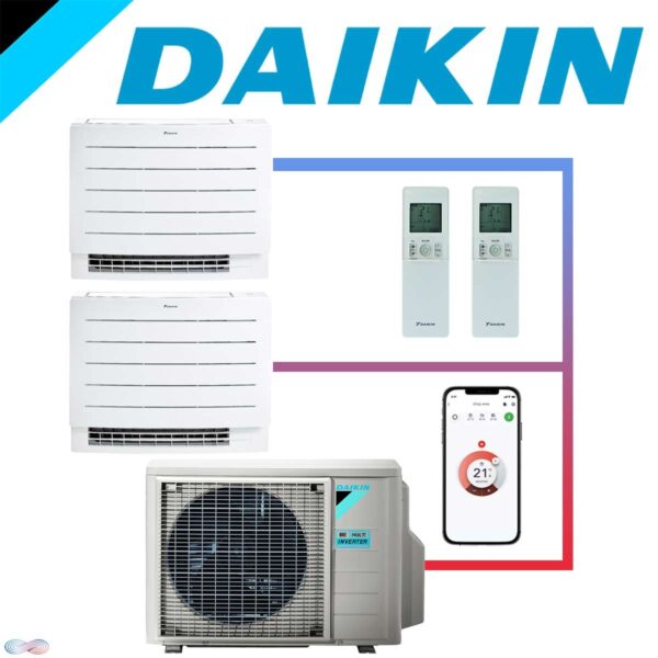 SET DAIKIN Perfera mit 2 Truhengeräten FVXM25A 2,5 kW und...