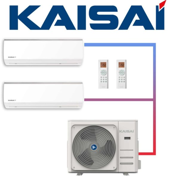 SET KAISAI Multisplit-Außengerät 10,6 kW mit 2 FLY Wandgeräten 5,3...