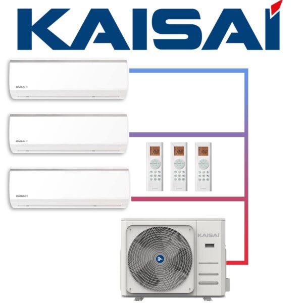 SET KAISAI Multisplit-Außengerät 12,3kW mit 3 FLY Wandgeräten 5,3kW""