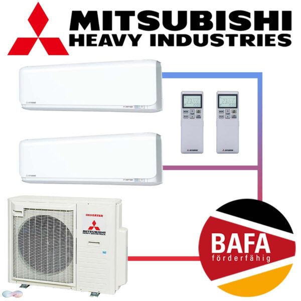 Mitsubishi Heavy Klimaanlage 2x 3,5 kW SRK35ZSX-WF & 6 kW...