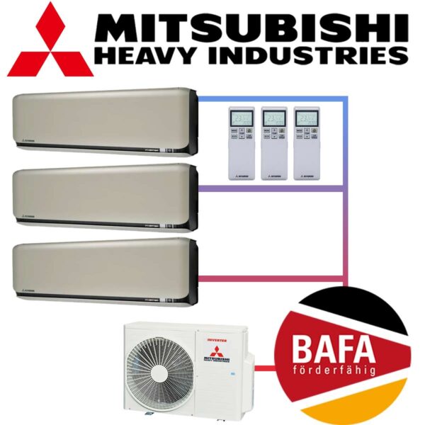 Mitsubishi Heavy Klimaanlage 3x 2,5 kW SRK25ZSX-WFT & 6 kW...