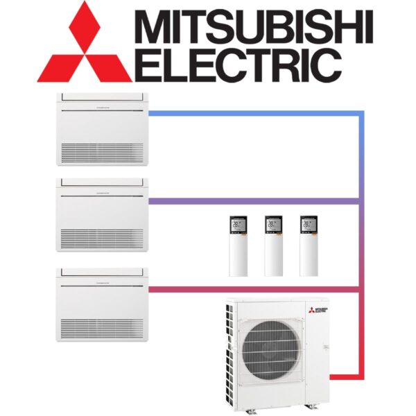 Mitsubishi Electric Set 3x 5,0 kW Truhengerät & 12,2 kW Außengerät...