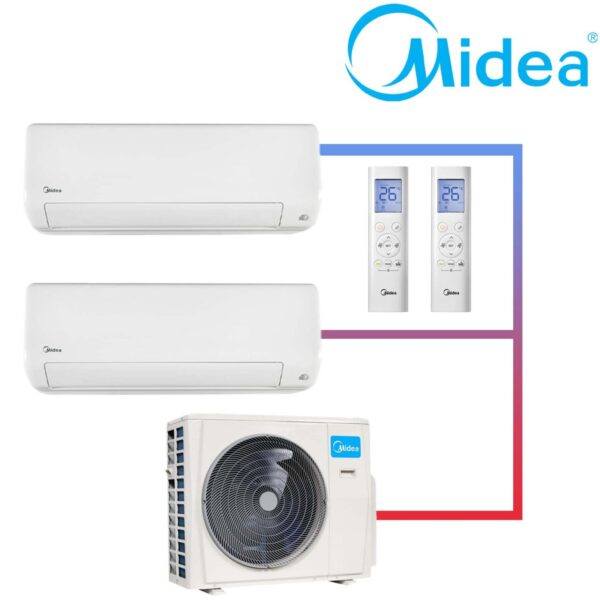 Midea All Easy Pro 12 Klimaanlage mit 2 Wandgeräten 3,5 kW und...