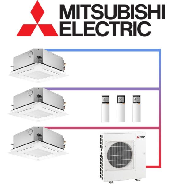 Mitsubishi Electric Klimaanlage 3x 5 kW Deckenkassette & 12,2 kW...