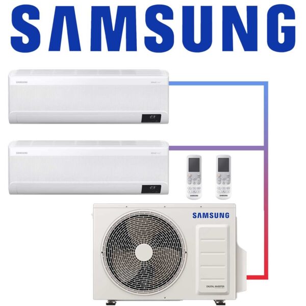 Samsung 2x Wind-Free Elite AR 09 Wandgerät 2,5 kW mit Free Joint...