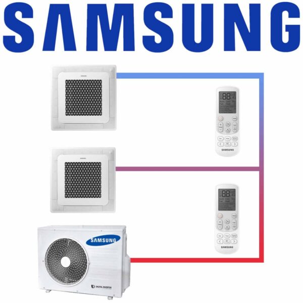 Samsung Multisplit Set 2x AJ 052 Mini Deckenkassette 5.2 kW mit...