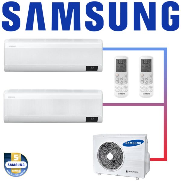 Samsung Multisplit 2x Wind-Free Exklusiv AR 09 Wandgerät 2,5 kW...