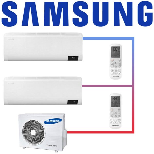 Samsung Multisplit 2x Wind-Free Standard AR 09 Wandgerät 2,5 kW...