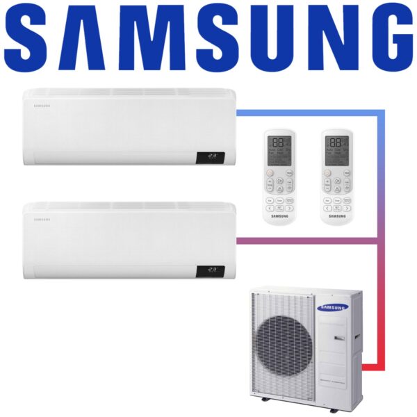 Samsung Multisplit 2x Wind-Free Standard AR 18 Wandgerät 5,0 kW...