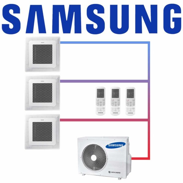 Samsung Multisplit Set 3x AJ 035 Mini Deckenkassette 3.5 kW mit...