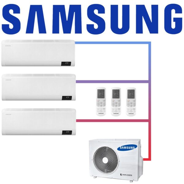 Samsung Multisplit 3x Wind-Free Standard AR 09 Wandgerät 2,5 kW...