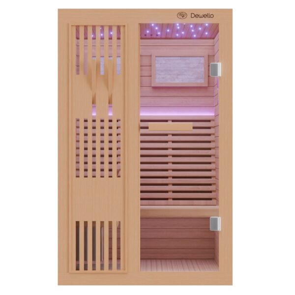 Dewello Finnische Sauna MINTO 120cm x 120cm