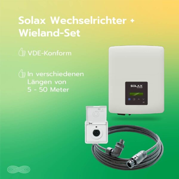 SolaX Wechselrichter X1 Mini 600 Watt mit Wieland Dose, Stecker &...