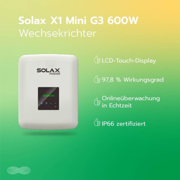 SolaX X1-0.6-S-D Mini G3 600W | Solar Wechselrichter mit WiFi""