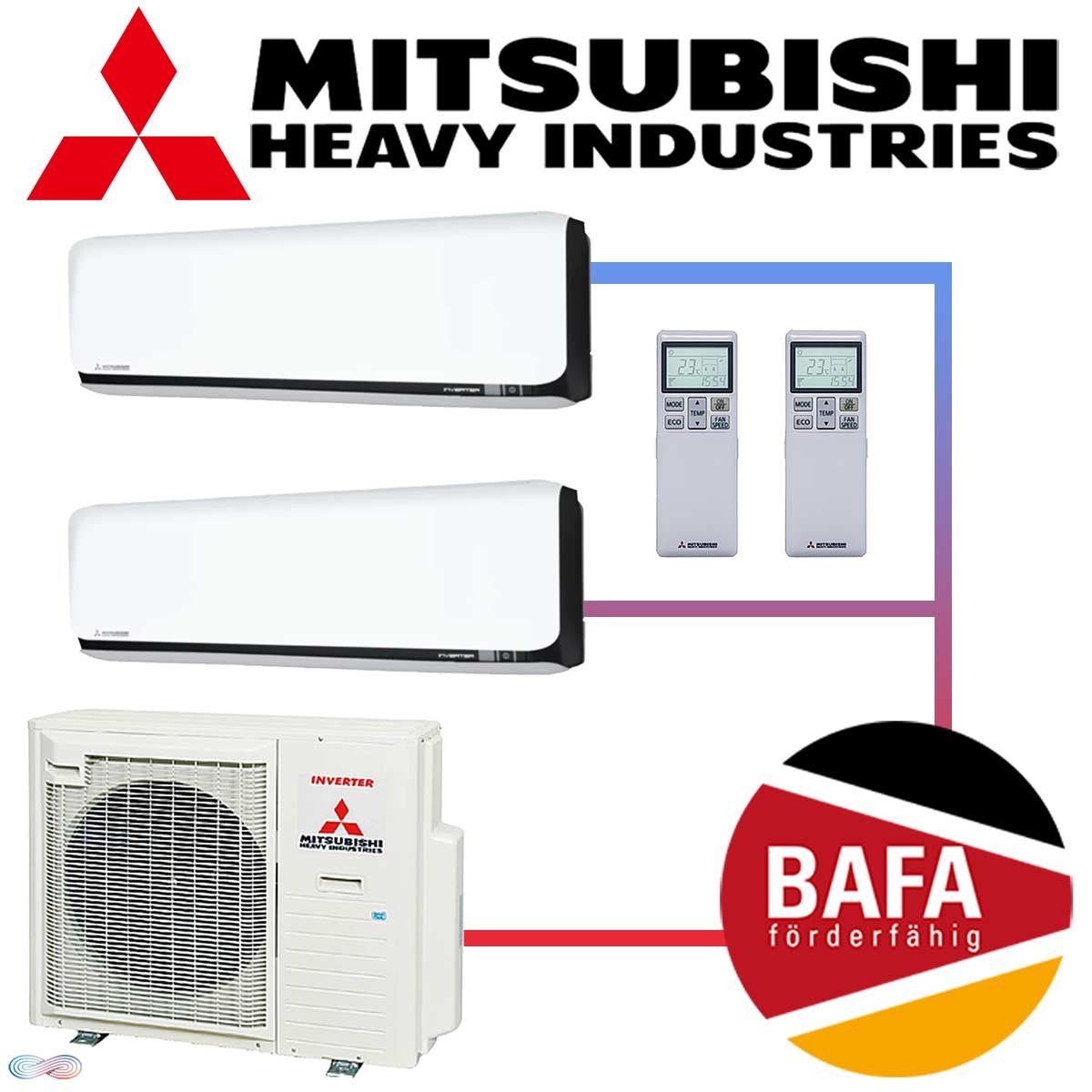 Klimaanlage Mitsubishi Multisplit SRK ZSX WFB Set weiss SCM50 2IE